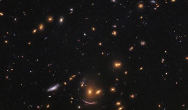 Smiling face in space