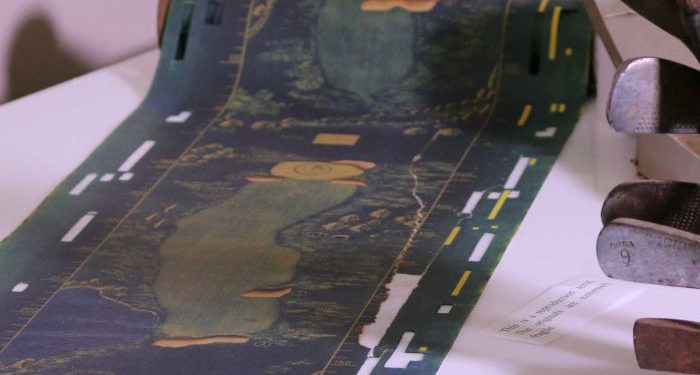 Spotlight golf machine that enabled the golfers to play 18 holes in the comfort of their homes