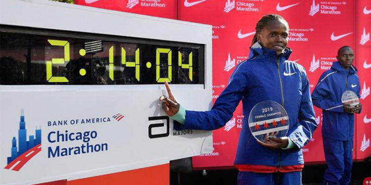 Brigid Kosgei breaks women’s world record at Chicago Marathon
