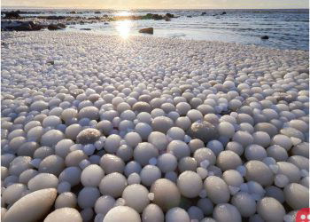 Rare ‘ice eggs’ found on Finland beach