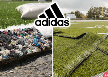 Adidas creates sustainable football field by using 1.8 million plastic bottles