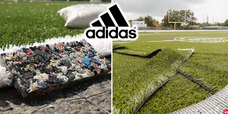 Adidas creates sustainable football field by using 1.8 million plastic bottles
