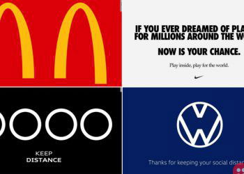 Famous brands are recreating their logos with focus on social distancing