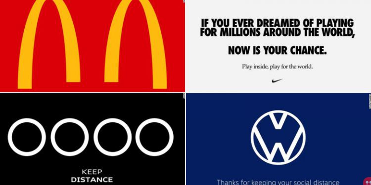 Famous brands are recreating their logos with focus on social distancing