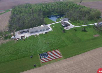 Indiana man paints massive American flag as a tribute to frontline workers