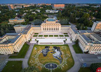 UN marks 75th anniversary of signing charter with biodegradable mural