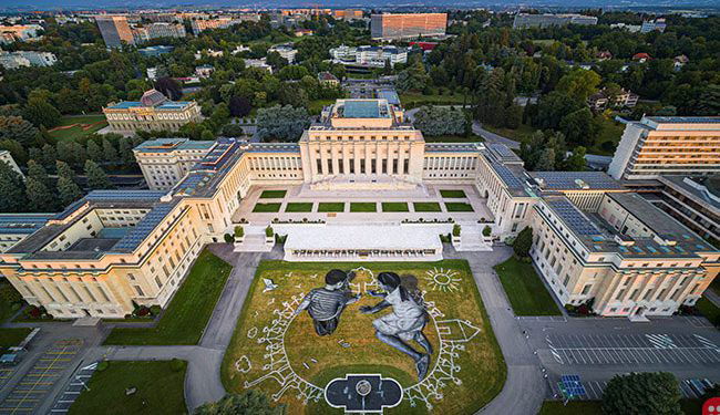 UN marks 75th anniversary of signing charter with biodegradable mural