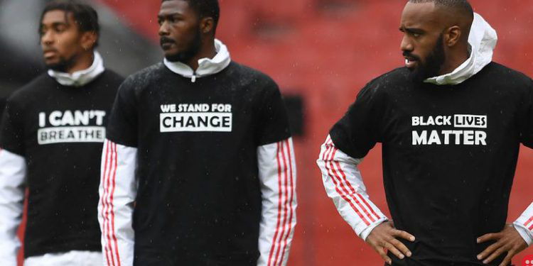 Premier League players to replace names on shirts with ‘Black Lives Matter’