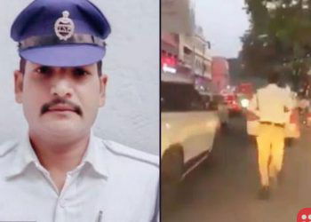 Police runs 2 kms to clear traffic for ambulance, wins praise