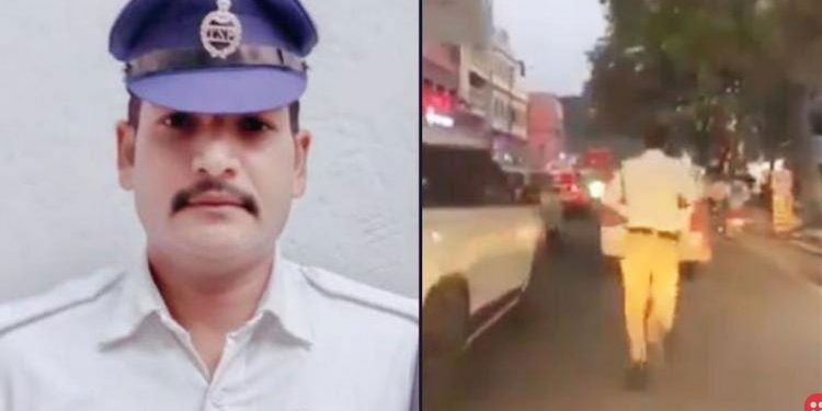Police runs 2 kms to clear traffic for ambulance, wins praise