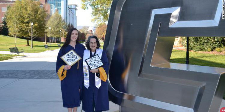 74-year-old grandmother and her granddaughter graduate together