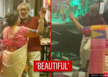 Elderly couple groove to an Indian song in a pub, video goes viral!