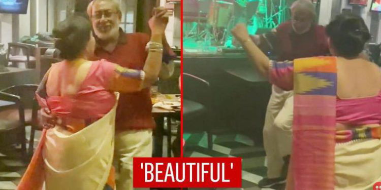 Elderly couple groove to an Indian song in a pub, video goes viral!