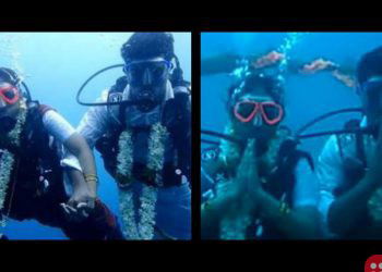 Indian couple gets married underwater!