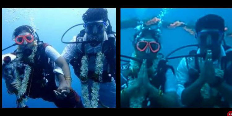 Indian couple gets married underwater!