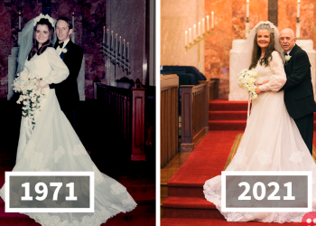 Couple Recreates Wedding Photos to Celebrate 50th Anniversary