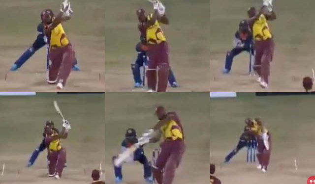 West Indian Kieron Pollard becomes third player to hit six sixes in an international over
