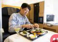 Japanese airline offering first-class dining on a parked plane!